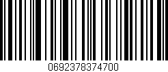 Código de barras (EAN, GTIN, SKU, ISBN): '0692378374700'