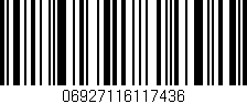 Código de barras (EAN, GTIN, SKU, ISBN): '06927116117436'