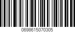 Código de barras (EAN, GTIN, SKU, ISBN): '0698615070305'