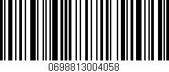 Código de barras (EAN, GTIN, SKU, ISBN): '0698813004058'