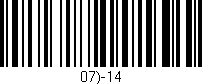 Código de barras (EAN, GTIN, SKU, ISBN): '07)-14'