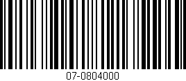 Código de barras (EAN, GTIN, SKU, ISBN): '07-0804000'