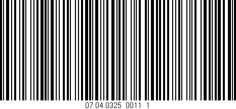 Código de barras (EAN, GTIN, SKU, ISBN): '07.04.0325_0011_1'