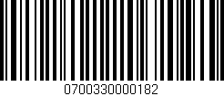 Código de barras (EAN, GTIN, SKU, ISBN): '0700330000182'