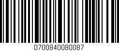 Código de barras (EAN, GTIN, SKU, ISBN): '0700840080087'