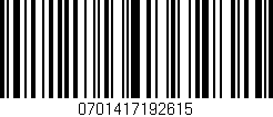 Código de barras (EAN, GTIN, SKU, ISBN): '0701417192615'