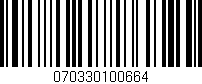 Código de barras (EAN, GTIN, SKU, ISBN): '070330100664'