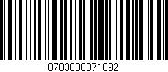 Código de barras (EAN, GTIN, SKU, ISBN): '0703800071892'