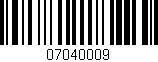 Código de barras (EAN, GTIN, SKU, ISBN): '07040009'