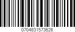 Código de barras (EAN, GTIN, SKU, ISBN): '0704831573626'