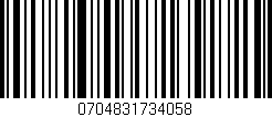 Código de barras (EAN, GTIN, SKU, ISBN): '0704831734058'