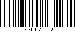 Código de barras (EAN, GTIN, SKU, ISBN): '0704831734072'