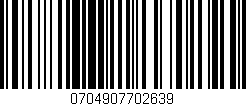 Código de barras (EAN, GTIN, SKU, ISBN): '0704907702639'
