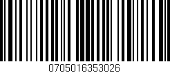 Código de barras (EAN, GTIN, SKU, ISBN): '0705016353026'