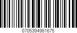 Código de barras (EAN, GTIN, SKU, ISBN): '0705394981675'