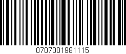Código de barras (EAN, GTIN, SKU, ISBN): '0707001981115'
