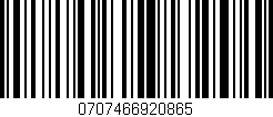 Código de barras (EAN, GTIN, SKU, ISBN): '0707466920865'