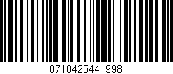 Código de barras (EAN, GTIN, SKU, ISBN): '0710425441998'