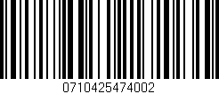 Código de barras (EAN, GTIN, SKU, ISBN): '0710425474002'