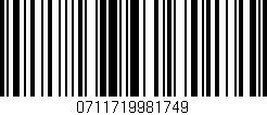 Código de barras (EAN, GTIN, SKU, ISBN): '0711719981749'