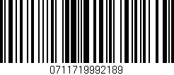 Código de barras (EAN, GTIN, SKU, ISBN): '0711719992189'