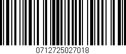 Código de barras (EAN, GTIN, SKU, ISBN): '0712725027018'