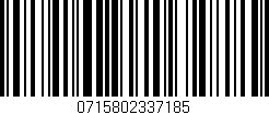 Código de barras (EAN, GTIN, SKU, ISBN): '0715802337185'