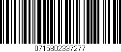 Código de barras (EAN, GTIN, SKU, ISBN): '0715802337277'