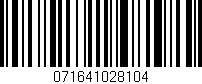 Código de barras (EAN, GTIN, SKU, ISBN): '071641028104'