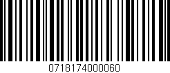 Código de barras (EAN, GTIN, SKU, ISBN): '0718174000060'