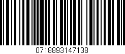 Código de barras (EAN, GTIN, SKU, ISBN): '0718893147138'