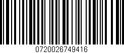 Código de barras (EAN, GTIN, SKU, ISBN): '0720026749416'