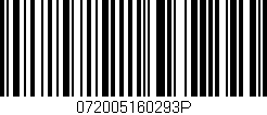 Código de barras (EAN, GTIN, SKU, ISBN): '072005160293P'