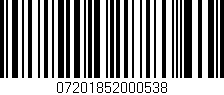 Código de barras (EAN, GTIN, SKU, ISBN): '07201852000538'