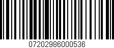 Código de barras (EAN, GTIN, SKU, ISBN): '07202986000536'