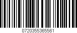 Código de barras (EAN, GTIN, SKU, ISBN): '0720355365561'