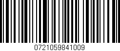 Código de barras (EAN, GTIN, SKU, ISBN): '0721059841009'