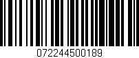 Código de barras (EAN, GTIN, SKU, ISBN): '072244500189'