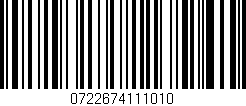 Código de barras (EAN, GTIN, SKU, ISBN): '0722674111010'