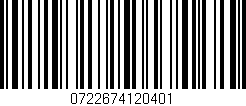 Código de barras (EAN, GTIN, SKU, ISBN): '0722674120401'