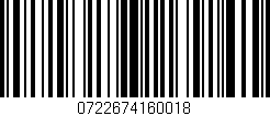 Código de barras (EAN, GTIN, SKU, ISBN): '0722674160018'