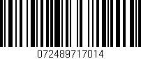 Código de barras (EAN, GTIN, SKU, ISBN): '072489717014'
