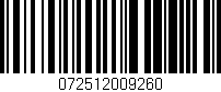 Código de barras (EAN, GTIN, SKU, ISBN): '072512009260'
