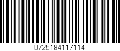 Código de barras (EAN, GTIN, SKU, ISBN): '0725184117114'