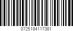 Código de barras (EAN, GTIN, SKU, ISBN): '0725184117381'