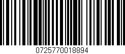 Código de barras (EAN, GTIN, SKU, ISBN): '0725770018894'