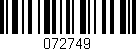Código de barras (EAN, GTIN, SKU, ISBN): '072749'