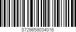 Código de barras (EAN, GTIN, SKU, ISBN): '0728658034016'