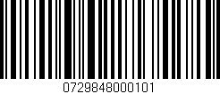 Código de barras (EAN, GTIN, SKU, ISBN): '0729848000101'