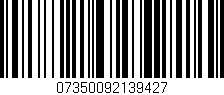 Código de barras (EAN, GTIN, SKU, ISBN): '07350092139427'
